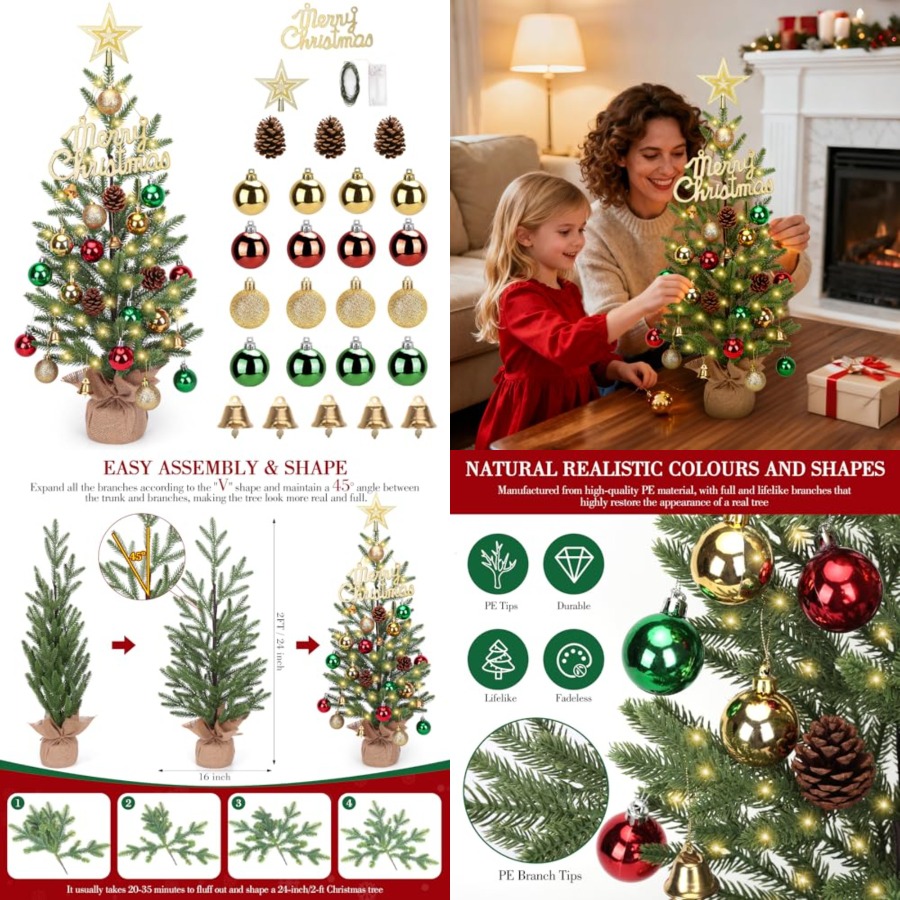 Christmas Tree Artificial - Pohon Natal Mini 2FT, Pohon Natal