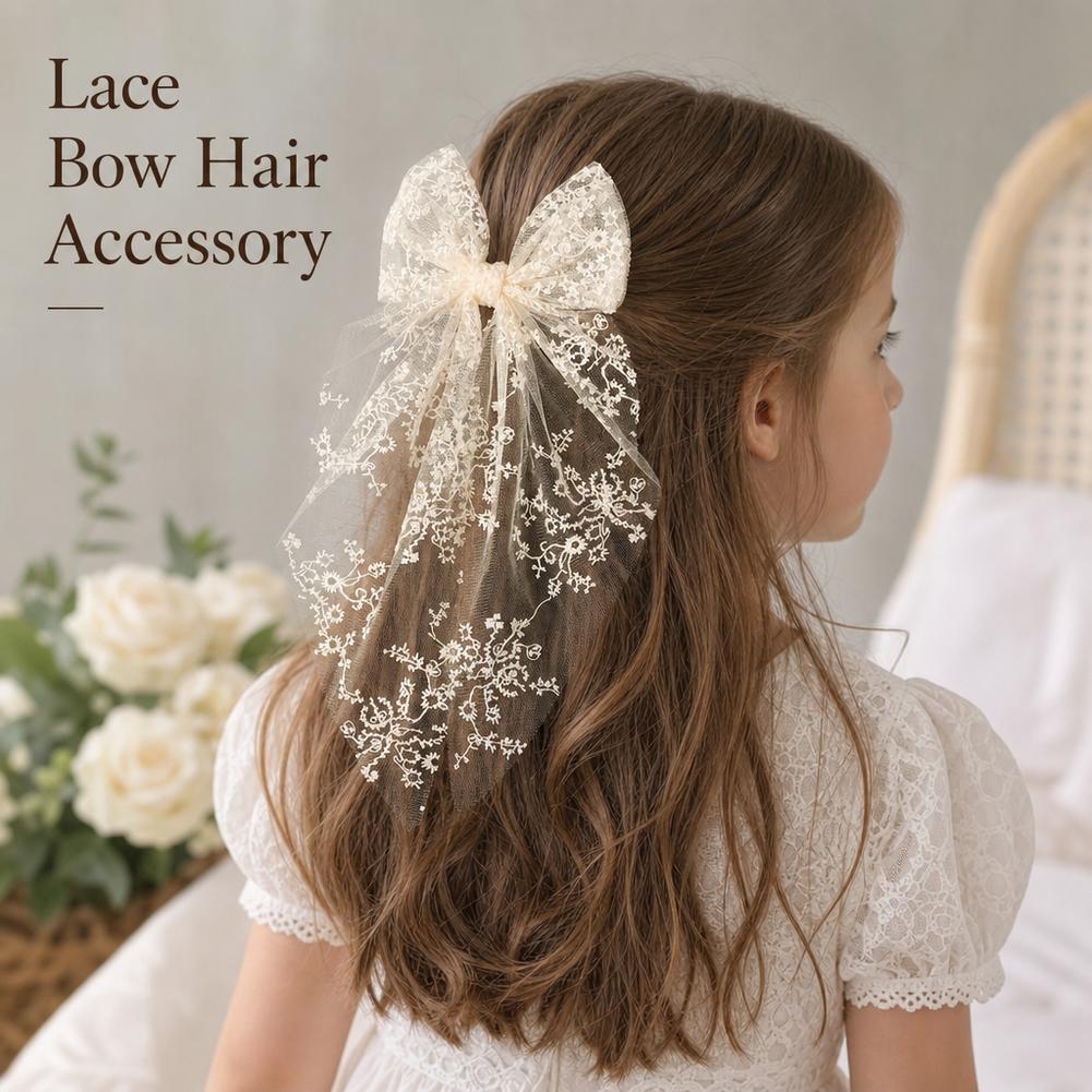 Ribbon Bow Gift - Jepit Rambut Pita Renda Kawaii, Jepit