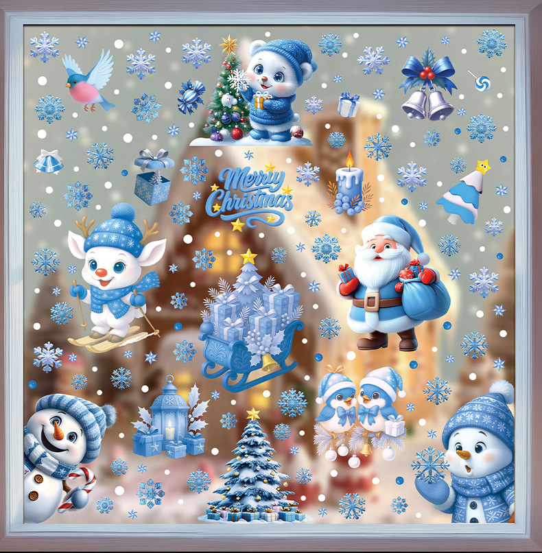 Set Stiker Statis Tempel Jende - Snowflake Window Decal ulasan dan harga